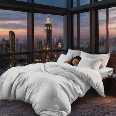The FLORÉ Oversized Eucalyptus Cooling Comforter Set