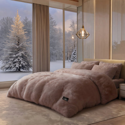 Warm velvet bedding perfect for winter bedrooms